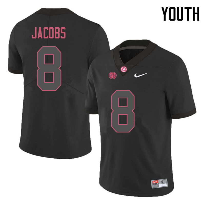 Alabama Crimson Tide Youth Josh Jacobs #8 Black NCAA Nike Authentic Stitched 2018 College Football Jersey GY16U18ZC